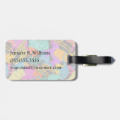 Eigen naam Retro Animal Silhouettes Patroon Bagagelabel (Achterkant horizontaal)