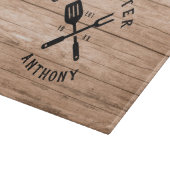 Eigen naam Retro GRILLMASTER Rustisch hout Snijplank (Hoek)