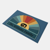 Eigen naam Retro Sunrise Camper in Dusky Tones Deurmat (Schuin)