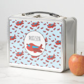 Eigen naam rode en blauwe vliegtuigpatroon (In situ)