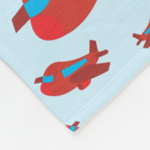 Eigen naam rode en blauwe vliegtuigpatroon fleece deken (Hoek)