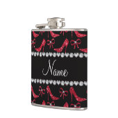 Eigen naam: rode glitter met hoge hakken heupfles (Links)