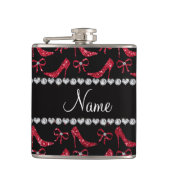 Eigen naam: rode glitter met hoge hakken heupfles (Voorkant)