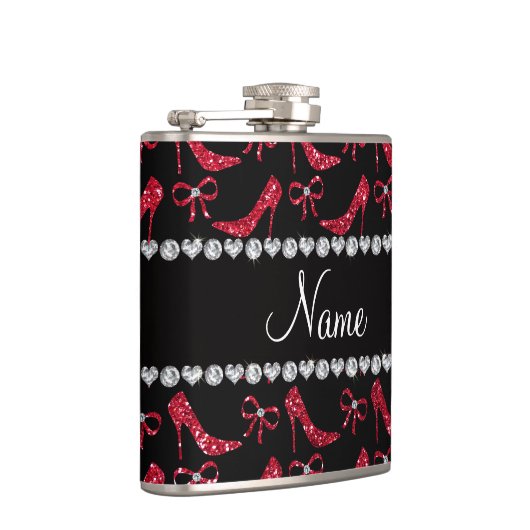 Eigen naam: rode glitter met hoge hakken heupfles (Rechts)