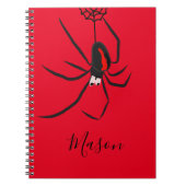 Eigen naam rode rugspin van school notitieboek (Voorkant)