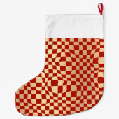 Eigen naam: rood en goudcontrollerpatroon grote kerstsok (Achterkant)