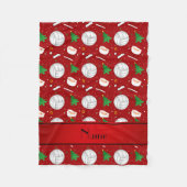 Eigen naam rood volleybalkerstpatroon fleece deken (Voorkant)