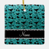 Eigen naam roodbruine glitter bikini bogen keramisch ornament (Voorkant)