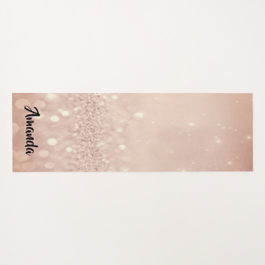 Eigen naam Roos Gold Glitter Girly Gift Idee Yogamat (Achterkant (horizontaal))