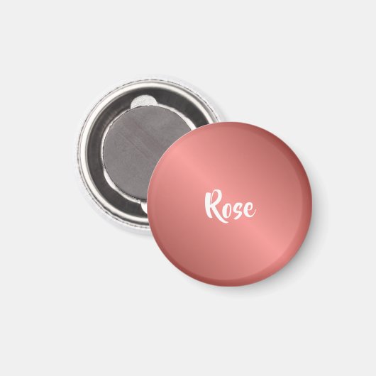 Eigen naam roos goud magneet (Voorkant / Achterkant)