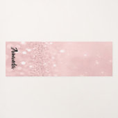 Eigen naam Roos Roze glitter Girly Gift Idee Yogamat (Achterkant (horizontaal))