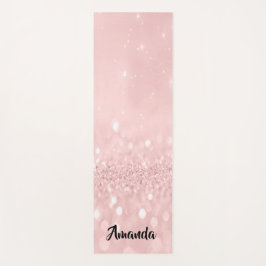 Eigen naam Roos Roze glitter Girly Gift Idee Yogamat