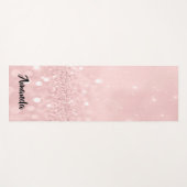 Eigen naam Roos Roze glitter Girly Gift Idee Yogamat (Voorkant (horizontaal))