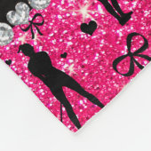 Eigen naam roos roze glitter golfbogen fleece deken (Hoek)