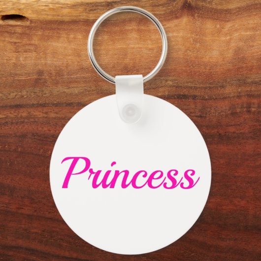 Eigen naam Roze prinses Sleutelhanger (Voorkant)