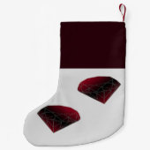 Eigen naam ruby rode edelstenen kleine kerstsok (Achterkant)