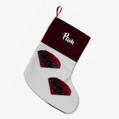 Eigen naam ruby rode edelstenen kleine kerstsok (Voorkant (Hangend))