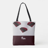 Eigen naam ruby rode edelstenen tote bag (Achterkant)