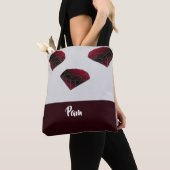 Eigen naam ruby rode edelstenen tote bag (Dichtbij)
