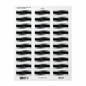 Eigen naam ruitstaal bord zwarte band etiket (Full Sheet)