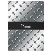 Eigen naam ruitstaal bord zwarte band klembord (Achterkant)