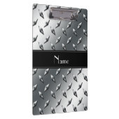 Eigen naam ruitstaal bord zwarte band klembord (Rechts)