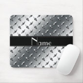 Eigen naam ruitstaal bord zwarte band muismat (Met muis)