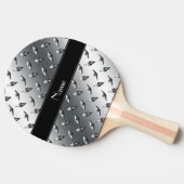 Eigen naam ruitstaal bord zwarte band tafeltennisbatje (Zijkant)