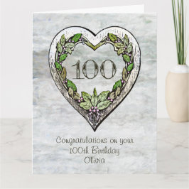 Eigen naam Rustic 100th Birthday Kaart