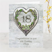 Eigen naam Rustic 18th Birthday Kaart (Gele Bloem)