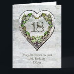 Eigen naam Rustic 18th Birthday Kaart<br><div class="desc">Een aangepaste naam voor een botanisch hart met een 18e verjaardag.</div>