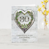 Eigen naam Rustic 30th Birthday Kaart (Gele Bloem)