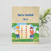 Eigen naam Scavenger Hunt Birthday Uitnodiging (Staand voorkant)