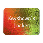 Eigen Naam Shades of Oranje & Green Premium Magnet Magneet (Horizontaal)