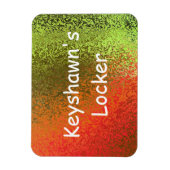 Eigen Naam Shades of Oranje & Green Premium Magnet Magneet (Verticaal)