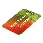 Eigen Naam Shades of Oranje & Green Premium Magnet Magneet (Linkerzijde)