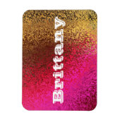 Eigen Naam Shades of Pink & Gold Premium Magnet Magneet (Verticaal)