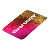 Eigen Naam Shades of Pink & Gold Premium Magnet Magneet (Linkerzijde)