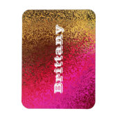 Eigen Naam Shades of Pink & Gold Premium Magnet Magneet (Verticaal)