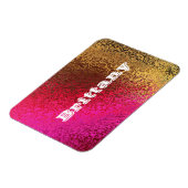 Eigen Naam Shades of Pink & Gold Premium Magnet Magneet (Linkerzijde)