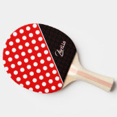 Eigen naam Sjabloon Stijlvolle poolpunten rood/zwa Tafeltennisbatje (Zijkant)