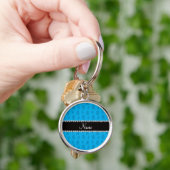 Eigen naam sky blue balletschoenen sleutelhanger (Hand)