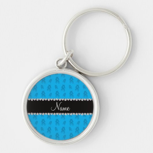 Eigen naam sky blue balletschoenen sleutelhanger (Voorkant)