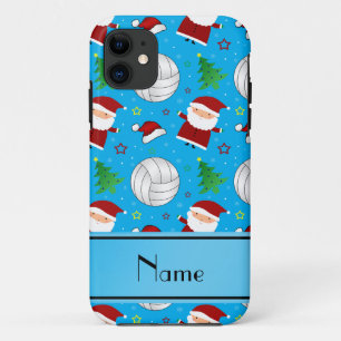 Eigen naam: sky blue volleyball kerstmis patroon iPhone 11 hoesje