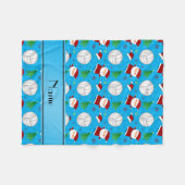 Eigen naam: sky blue volleyball kerstmis patroon fleece deken (Voorkant (Horizontaal))