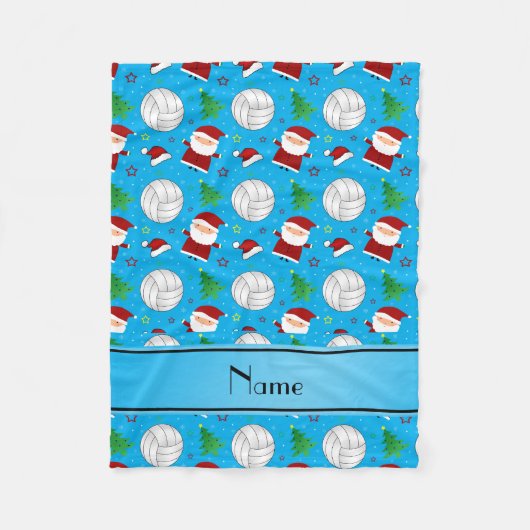 Eigen naam: sky blue volleyball kerstmis patroon fleece deken (Voorkant)