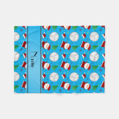 Eigen naam: sky blue volleyball kerstmis patroon fleece deken (Voorkant (Horizontaal))