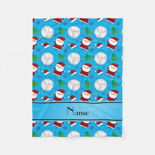 Eigen naam: sky blue volleyball kerstmis patroon fleece deken (Voorkant)