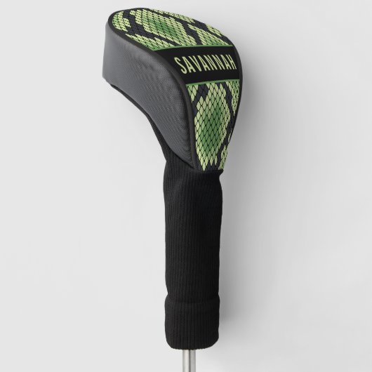 Eigen naam Snake Animal Print Pattern Klassieke Golfheadcover (Schuin)
