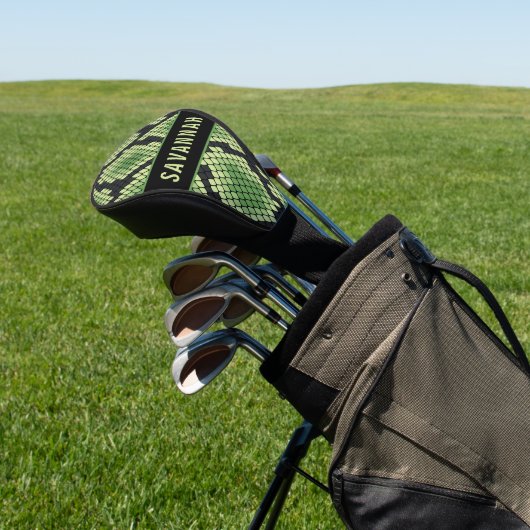 Eigen naam Snake Animal Print Pattern Klassieke Golfheadcover (Insitu)